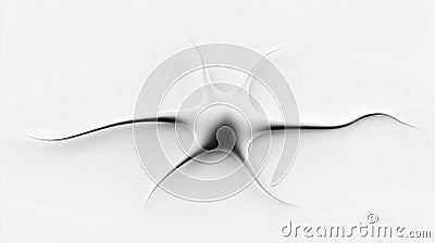 Abstract neuron shape in white minimal style. concept of brain and connections Stock Photo