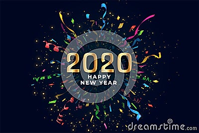 Abstract 2020 new year confetti burst celebration background Vector Illustration