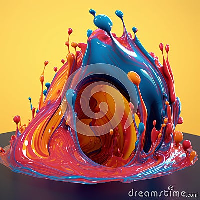 Abstract Newtonian fluid color splash Stock Photo