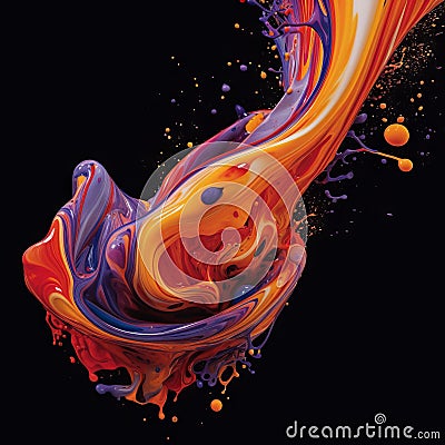 Abstract Newtonian fluid color splash Stock Photo