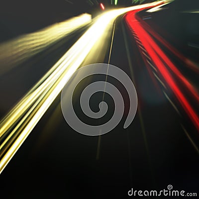 Abstract night acceleration speed motion Stock Photo