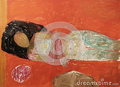 Abstract Nude Painting Stock Photo