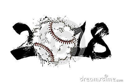 Abstract number 2017 and baseball Vector Illustration