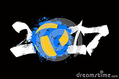 Abstract number 2017 and volleyball Vector Illustration