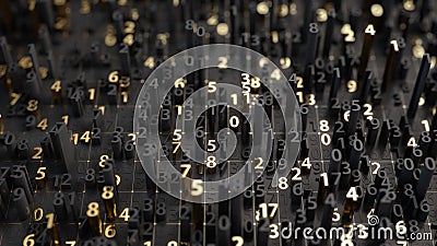 Abstract Numbers background - Technology, Mathematical, Numbers concept Stock Photo
