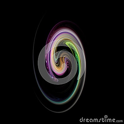 Abstract object created by turning colors palete in black background Stock Photo