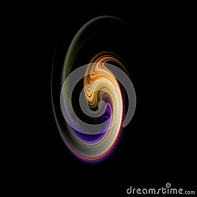 Abstract object created by turning colors palete in black background Stock Photo