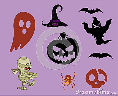 Abstract Objects Happy Halloween 31 October Background with Ghost Stock Photo