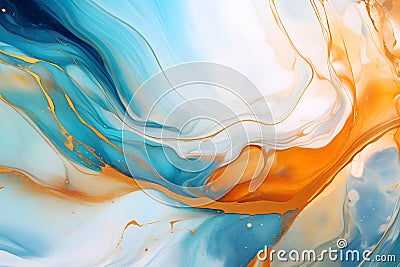Abstract ocean Natural Luxury. Style incorporates the swirls of marble or the ripples of agate Stock Photo