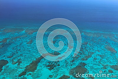 Abstract Ocean Photo of Islands in the Caribbean from Above Stock Photo