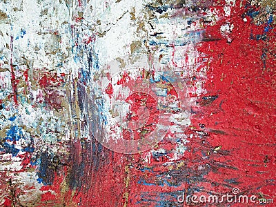 Abstract oil colourful painting on concrete wall Stock Photo