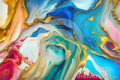 Abstract oil painting. Abstract colored background. Contemporary surreal painting Cartoon Illustration