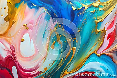 Abstract oil painting. Abstract colored background. Contemporary surreal painting Cartoon Illustration