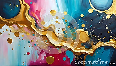 Abstract oil painting. Abstract colored background. Contemporary surreal painting Cartoon Illustration