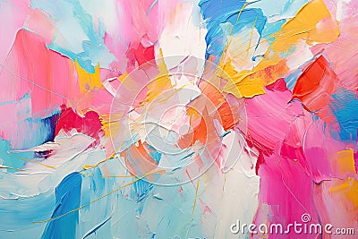 Abstract oil painting on canvas. Colorful brushstrokes of paint, Colorful modern artwork, abstract paint strokes, oil painting on Stock Photo