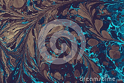 Abstract oil painting waves with brown and blue colors - perfect for wallpapers Stock Photo