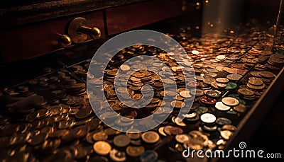 Abstract old fashioned metal table decoration with selective focus on foreground generated by AI Stock Photo