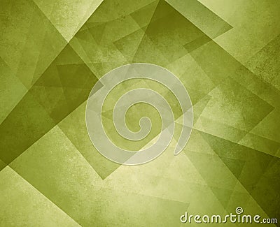 Abstract olive green geometric background with layers of triangles and rectangles with distressed texture design Stock Photo