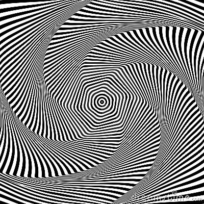 Abstract op art design. Illusion of torsion movement. Vector Illustration
