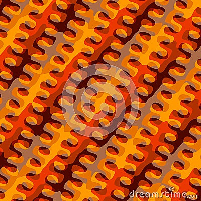 Abstract Orange Background Pattern. Psychedelic Vintage Texture. Surreal Brown Colored Illustration. Creative Modern Art. Shapes. Stock Photo
