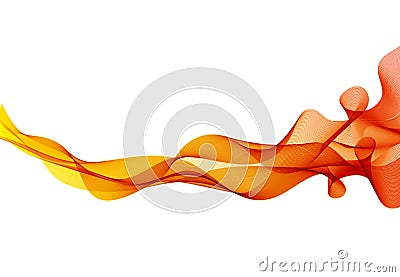 Abstract orange color wave design element. Curve flow orange motion illustration. Vector Illustration