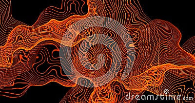 Abstract orange liquid wave background.Trendy vibrant texture, fashion textile, neon colour, Lava, nougat, caramel Stock Photo