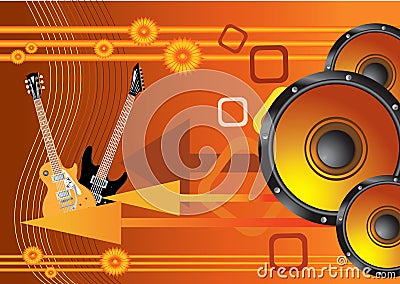 abstract orange music background Stock Photo