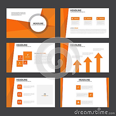 Abstract Orange presentation template flat design set for brochure flyer leaflet marketing Vector Illustration
