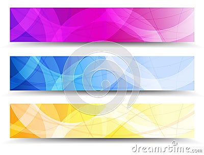 Abstract Orange Purple and Blue Web Banners Background Vector Illustration