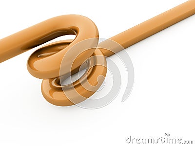 Abstract orange spiral string rendered Stock Photo