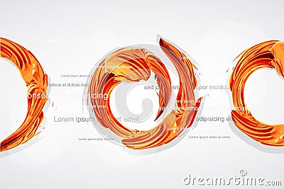 abstract orange swirl as a trace of paint Vector Illustration