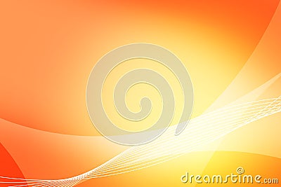 Abstract orange and yellow background of abstract warm curves wave line overlay. Stock Photo