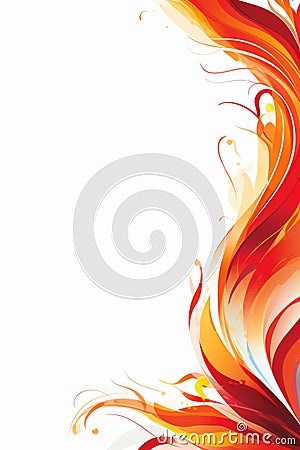 abstract orange and yellow flames on a white background Stock Photo