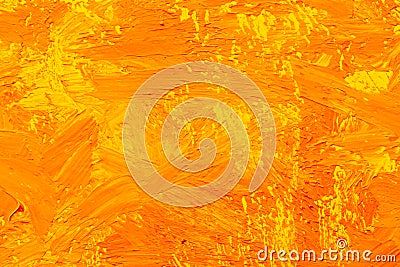 Abstract orange yellow oil painting brush strokes Stock Photo