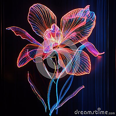 Abstract Orchid with Sharp Angular Petals Stock Photo