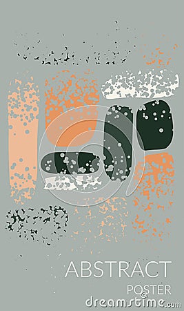 Abstract organic colored shapes, warm color, smooth lines, dots texture. Background template with copy space for text. Posters for Vector Illustration
