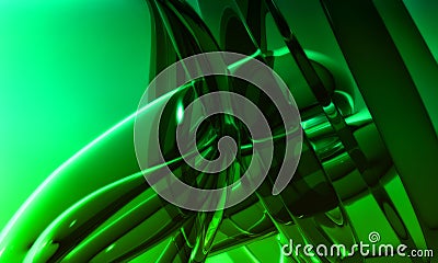 Abstract organic green glass shapes Stock Photo