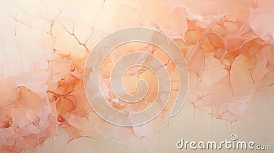 Abstract organic painting in pastel light peach beige tial colors Stock Photo