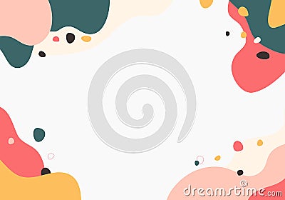 Abstract organice free shape design of colorful style artwork decorative. Simple style decorative with freehand drawing style Vector Illustration