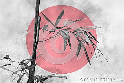 Abstract oriental background with bamboo grass for your design Stock Photo