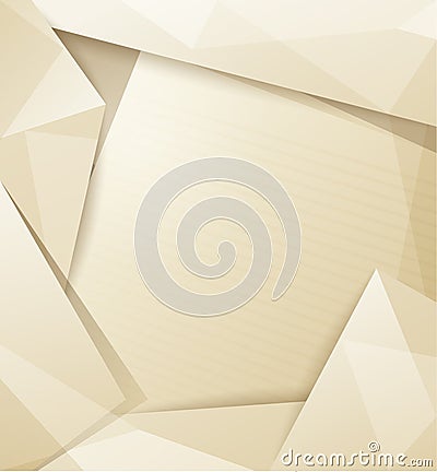 Abstract Origami paper sepia geometric template Vector Illustration