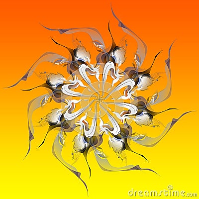 Abstract ornament with flower or snowflake Stock Photo