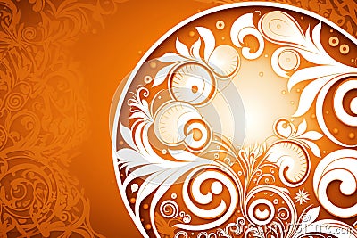 Abstract ornate orange and white color background. Patterned color background. Generative AI Stock Photo