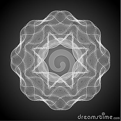 Abstract ornate spirographic 3d flower Vector Illustration