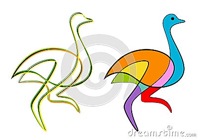 Abstract ostrich Vector Illustration