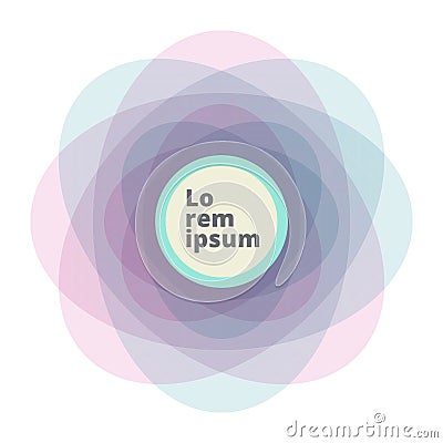 Abstract oval pink blue overlap flower Vector Illustration