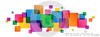 Abstract overlapping colorful squares background Stock Photo