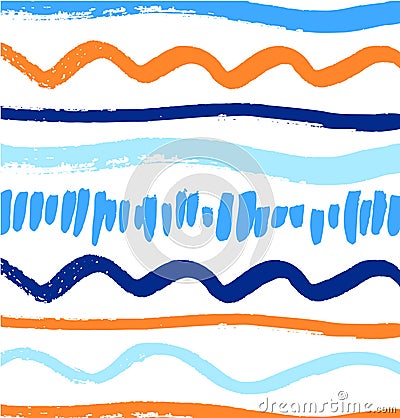 Abstract paint pattern with artistic ink lines. Vector Illustration