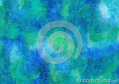 Abstract painted green and blue texure background with scratches and brush strokes Stock Photo