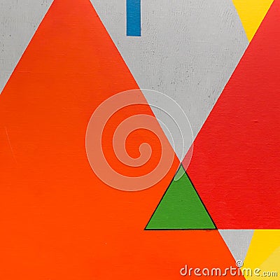 Abstract Painting Art with Geometric Shapes: Colorful Triangles Stock Photo